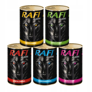 Konzervy mokré krmivo pre psa - Rafi Classic Noteć Valley 20x1240G + 1 zadarmo
