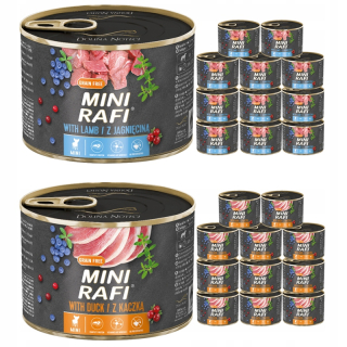 24x Rafi Mini mokré krmivo pre psov Mix príchutí 185g