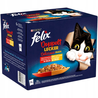 Konzerva pre mačky - Felix Fantastic Mix Mäsové dvojité príchute 24x85g