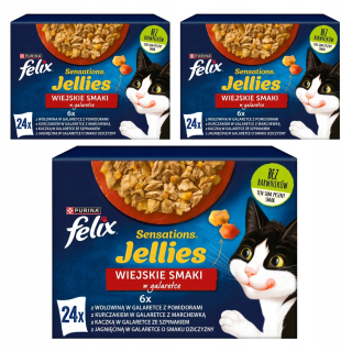 Felix Sensations MIX OF FLAVORS krmivo pre mačky v JELLY 24 x 85 g.