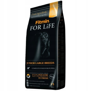 Suché krmivo pre psy granule - Fitmin For Life Junior L Veľký 15 kg + zadarmo