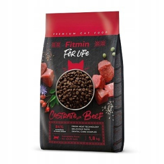 Granule pre mačky - Fitmin Cat For Life Castrate Hovädzie mäso 1,8 kg