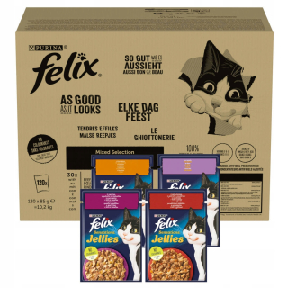 Felix Sensations MIX OF FLAVORS krmivo pre mačky v JELLY 24 x 85 g.