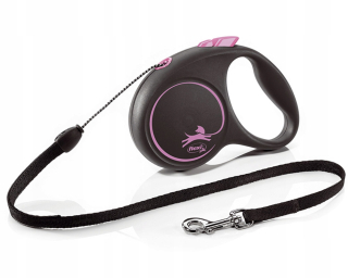 Vodítka, vôdzka pre psa - Flexi Automatic Lanyard Black Design M 5m 20 kg