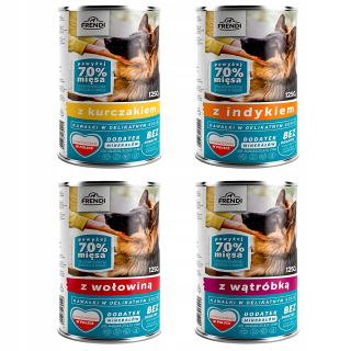 Frendi Hovädzie kúsky v omáčke 1250g konzerva pre psov