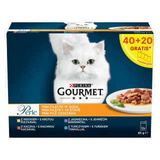 Purina GOURMET Perle fileciki sos MIX kot 60 x 85 g