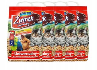 Podstielka pre mačky - Hilton Drevený štrk pre králikovú mačku 5x7L 20 kg