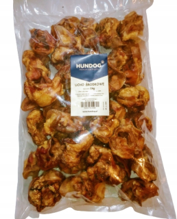 Pochútky, maškrty pre psy - Hundog centrálne bravčové uší prémiové 1 kg