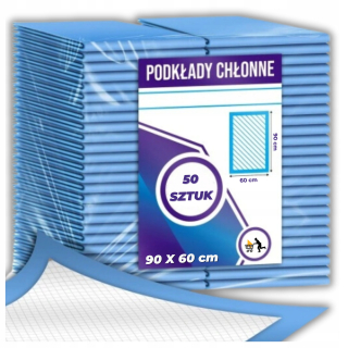 HYGIENICKÉ PODLOŽKY PRE ZVIERATÁ ABSORPČNÉ PODLOŽKY PRE PSA 90x60 CM - 50 KS