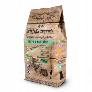 Suché krmivo pre psy granule - Turecko s králičou dedinskou farmou 9 kg