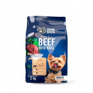 Suché krmivo pre psy granule - John Dog Berry Line Hovädzie mäso Kryl Mini Breed 2KG