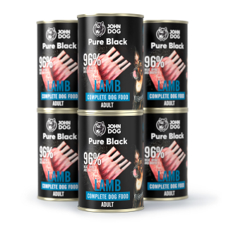 John Dog Pure Black karma pre dospelých jagnięcina 6x400g