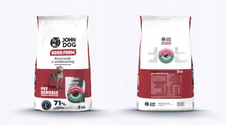 Suché krmivo pre psy granule - John Dog Adult M l Veľký pes kuracie hovädzie mäso 3 kg