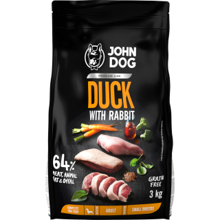 Suché krmivo pre psy granule - JOHN DOG DUCK RAKLIK SMALL MEDICKÝ MEDICKÝ 3 kg