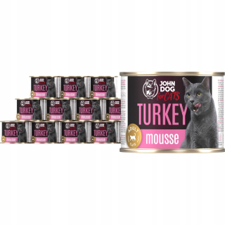 JOHN DOG for MAČKY ADULT TURECKÝ MUSSE plechovka 200g*12