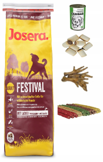 Suché krmivo pre psy granule - Josera festival dospelých 15 kg + mega balíček zahraničný