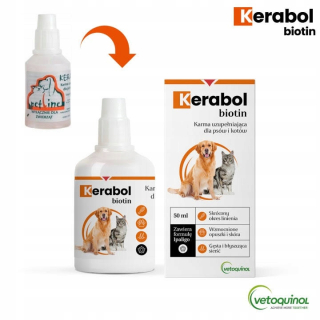 Kerabol 50 ml pre vlasy, kožu psov, mačka z liečiva