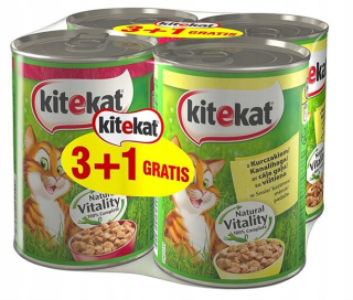 Krmivo pre mačky - Kitekat s kuracím mäsom a hovädzím mäsom 400g x 24 ks