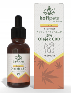 CBD KONOPNÝ OLEJ 5% | CELÉ SPEKTRUM | PRE ZVIERATÁ| LOSOS | PRE PSA MAČKU