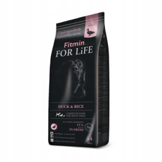 Suché krmivo pre psy granule - Fitmin For Life Duck Rice 14 kg + Brit Bone