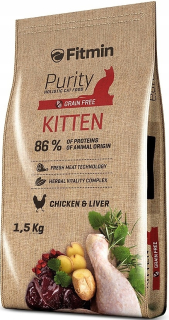 Granule pre mačky - Fitmin Purity Cat Kitten Food. 1,5 kg zrna zadarmo