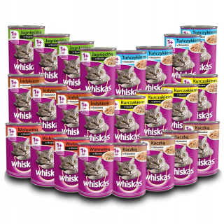 Krmivo pre mačky - Karma mokrá whiskas 1 mix 6 príchute 24 * 400g
