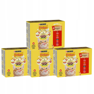 Konzerva pre mačky - Zmiešajte jedlo s mäsom v Purina Friskies omáčka 48x 85g