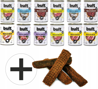 Konzervy mokré krmivo pre psa - Mokré jedlo pre psov Bult 24x800G + cookies