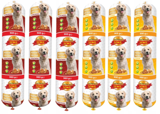 Konzervy mokré krmivo pre psa - Klobásy pre psov 20 ks MK Zvieratá 900 g mix