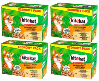Krmivo pre mačky - Kitekat jemné príchute pre mačku 48 x 100g