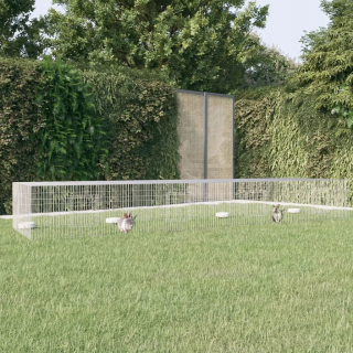 Klietka pre zajace, morčatá - Králičie klietka, 4 panely, 433x109x54 cm, železo