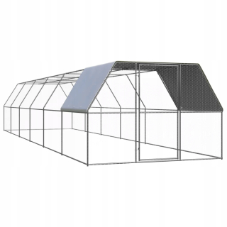 Klietka pre zajace, morčatá - Vonkajšia klietka pre kurčatá, 3x12x2 m, galw oceľ