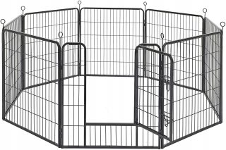 Klietka, ohradka pre psa - Klietka pre ohrádku pre psov 8 panelov 77x80 cm čierna