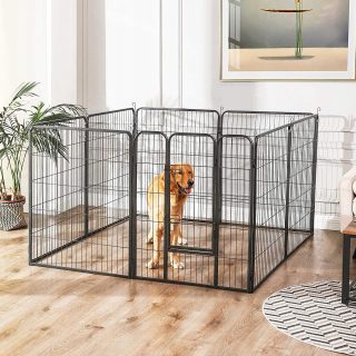 Klietka, ohradka pre psa - PlayPen klietka pre psov 8 panelov 77x80 cm sivá