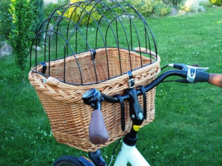 Prepravná taška pre psa - Prútený bicykel košík pre malého psa
