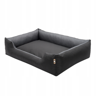 PESIEL PRE PSA 100/75 cm XXL pohodlná pohovka, odnímateľná ČIERNA + GRAFITOVÁ