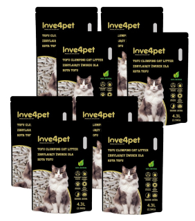 Love4pet Ekologická hrudkujúca podstielka pre mačky tofu 2,5kg 4,3L
