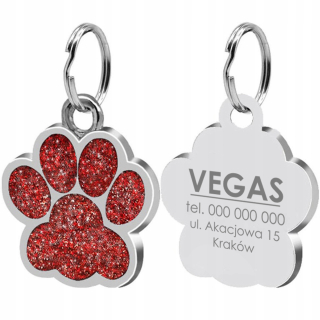 Lokalizátor, identifikátor pre psa - Kovový identifikátor prívesok adresa Paws C