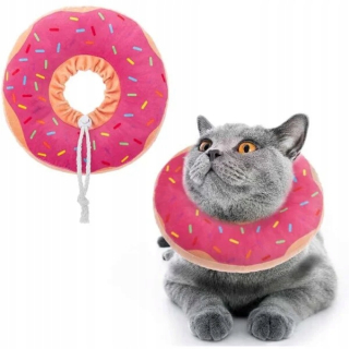 Mäkký plyšový pooperačný golier pre Donut Bun S Cat