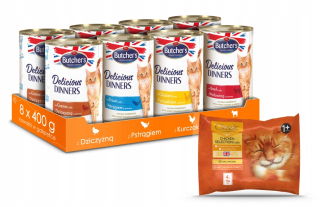 Mäsiarska zmes mokré krmivo pre mačky 400g x 8 kusov