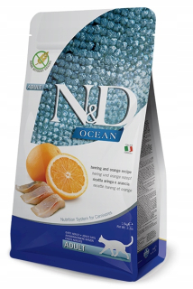 Granule pre mačky - N&D Ocean Cat Herring & Orange Adult 300 Gr