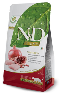 Granule pre mačky - N&D Prime Cat Neutred Chicken & Pomigra 300G