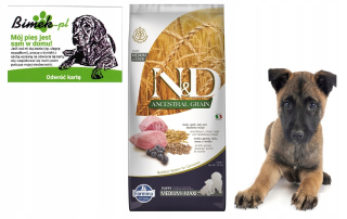 Suché krmivo pre psy granule - Nd farmina predkovia jahňacie médium maxi šteňa 12 kg