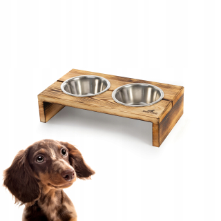 Miska pre psa - Nobledog - m - drevený stojan pre misky Eco