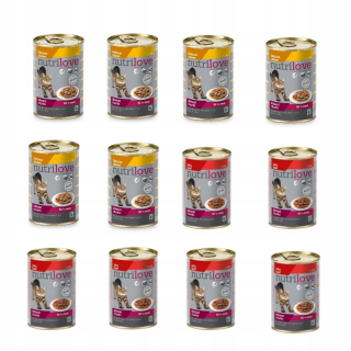 Krmivo pre mačky - Kuracie a hovädzie mäso Nutrilove Cat 12 x 400 g