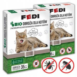 Vodítko, postroj pre mačku - Bio golier pre blchy a kliešte pre Cat Fedi x 2
