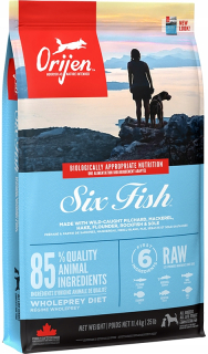 Suché krmivo pre psy granule - Orijen 6 Fish Dog 11,4 kg + zadarmo