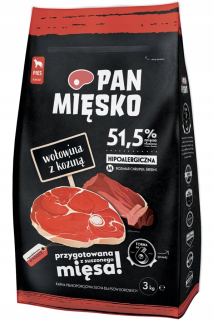 Krmivo pre psov Pan Mięsko, hovädzie a kozie mäso, 9 kg