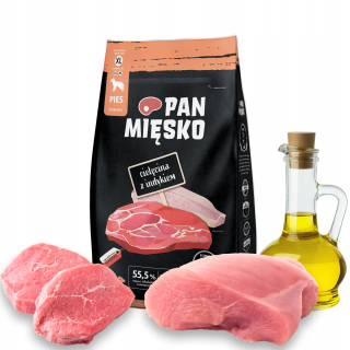 PAN MÄSO Teľacie s morčacím 20kg chrumky XL