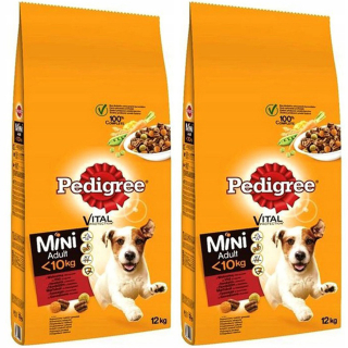 Krmivo pre psy - Pedigree Adult Mini Malé plemeno hovädzie mäso 2x 12kg